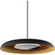 Ramen LED 24 inch Chrome and Matte Black with Gold Interior ADA Wall Sconce/Pendant Wall Light, Hardwire